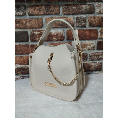 Guess Zincir Detaylı El Ve Omuz Çantası / Krem