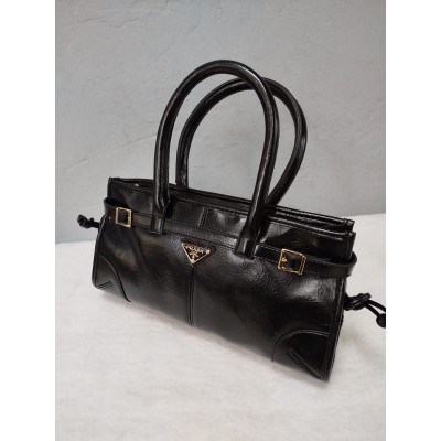 Prada Kemerli Model El ve Omuz Çantası / Siyah