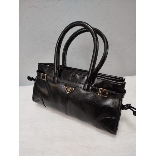 Prada Kemerli Model El ve Omuz Çantası / Siyah